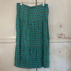 Mossimo Supply Co. Teal and Brown Midi Skirt